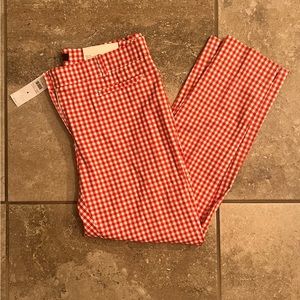 Ann Taylor Cotton Crop Ankle Pant Gingham Size 4 NWT